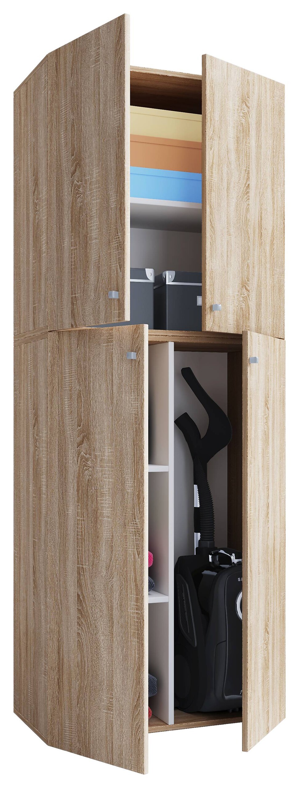 Putzschrank Lona XXL Putzschrank Eiche Sonoma Nachbildung weiß B/H/T: ca. 70x182x39 cm