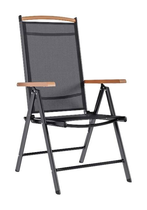 vidaXL Klappstuhl schwarz Textilene B/H/L: ca. 65x109x58 cm