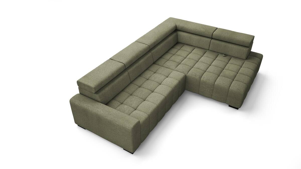 Ecksofa mit Bettfunktion grün Flachgewebe B/T: ca. 300x210 cm