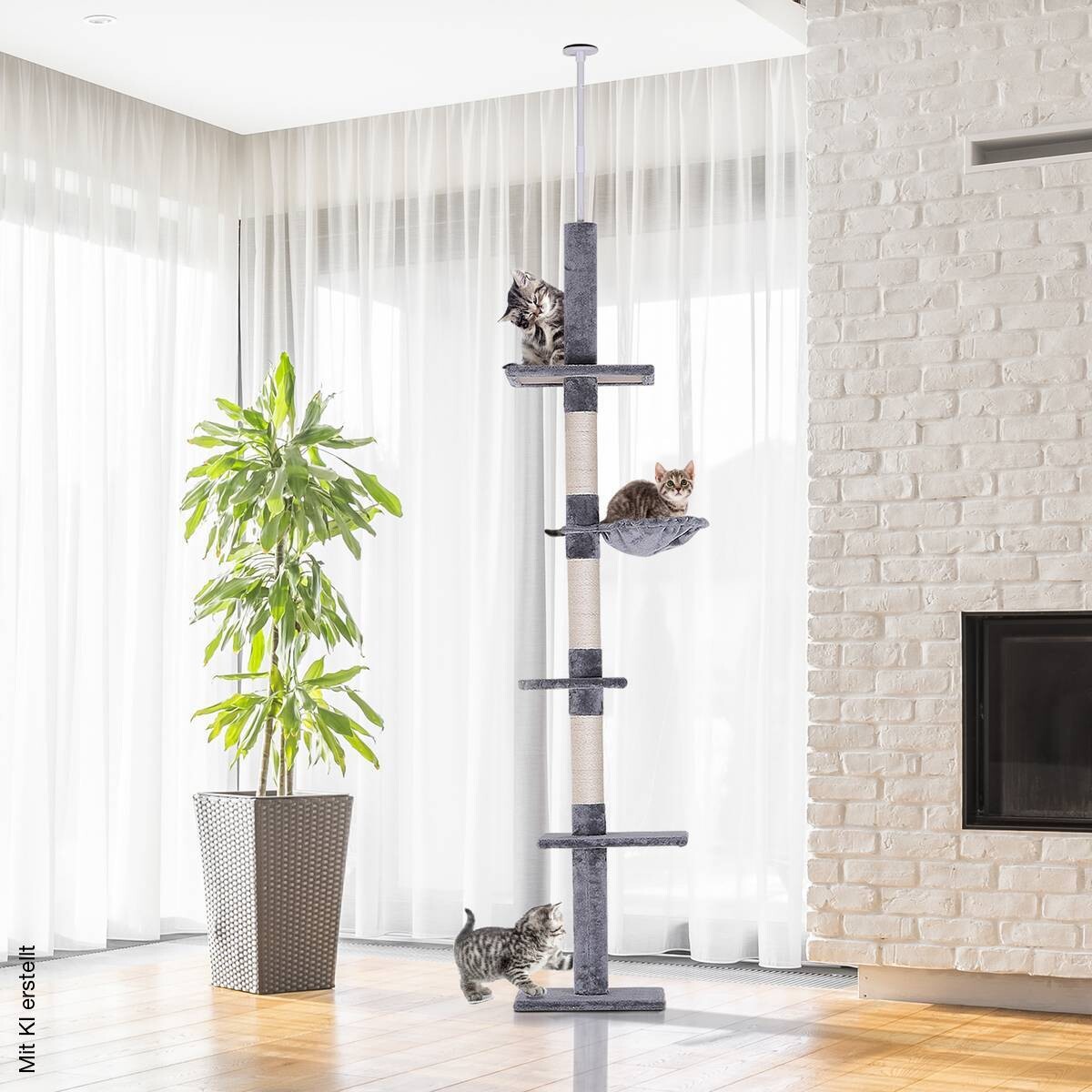PawHut Kratzbaum grau Spanplatte B/H/L: ca. 34x260x40 cm