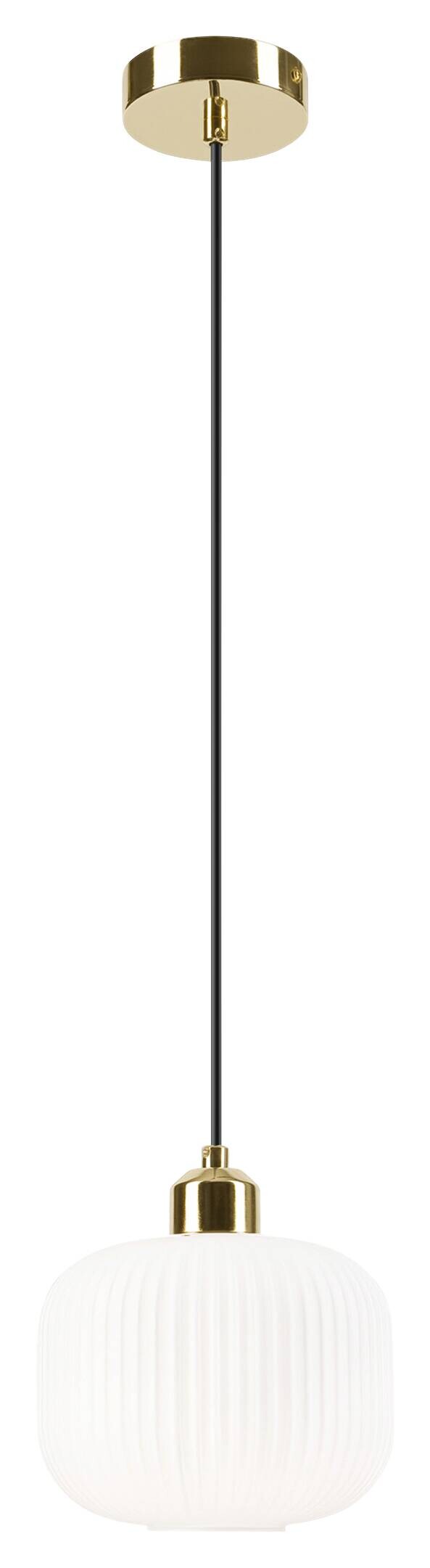 Lamkur Hängeleuchte schwarz weiß Stahl Glas B/H/L: ca. 20x130x20 cm 1 Brennstellen