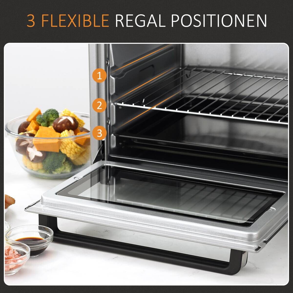 HOMCOM Küchengerät 800-087SR silber Polypropylen B/H/L: ca. 38,1x52,2x33,5 cm