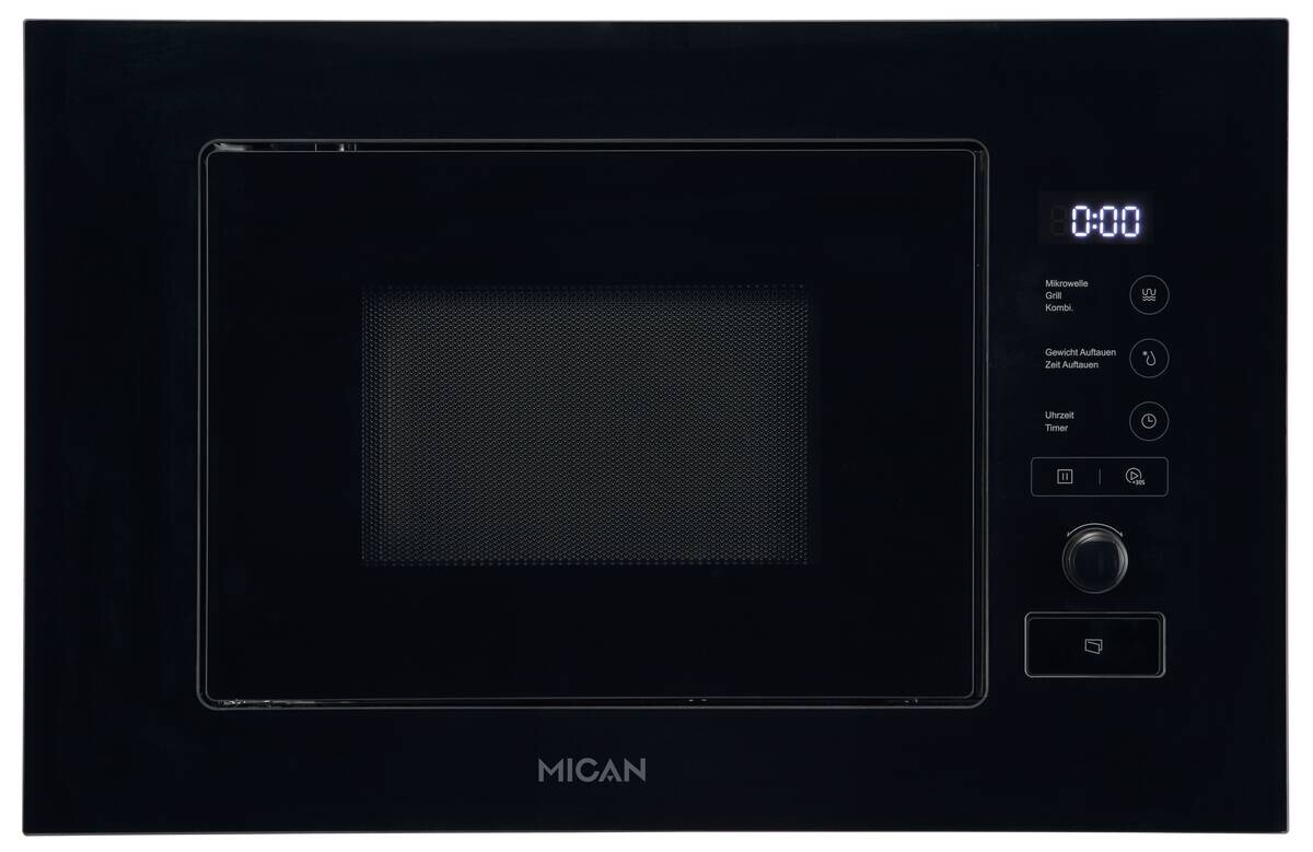 Mican Einbaumikrowelle MGM17SCBG schwarz Edelstahl B/H/T: ca. 59,5x38,2x32 cm