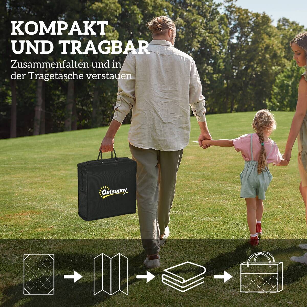 Outsunny Outdoor-Teppich blau B/H/L: ca. 274x1x182 cm