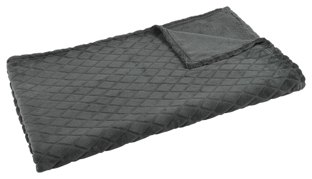 Flanelldecke anthrazit 100% Polyester B/L: ca. 140x180 cm