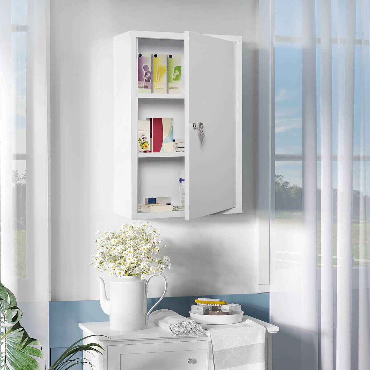 Medizinschrank weiß Polypropylen B/H/L: ca. 18x40x60 cm