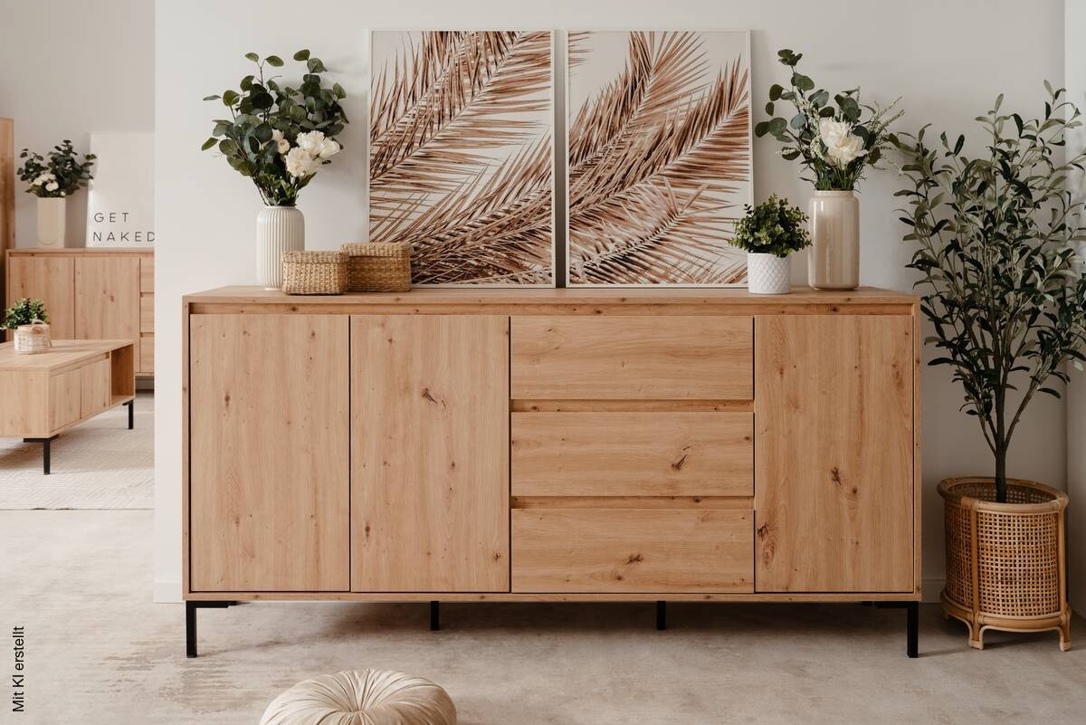 Sideboard Korsika Eiche Artisan Nachbildung B/H/T: ca. 170x87x40 cm