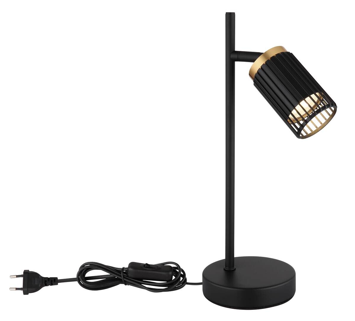 GLOBO Tischleuchte mattschwarz Aluminium Metall B/H/T/L: ca. 12x35x16,5x16,5 cm GU10 1 Brennstellen