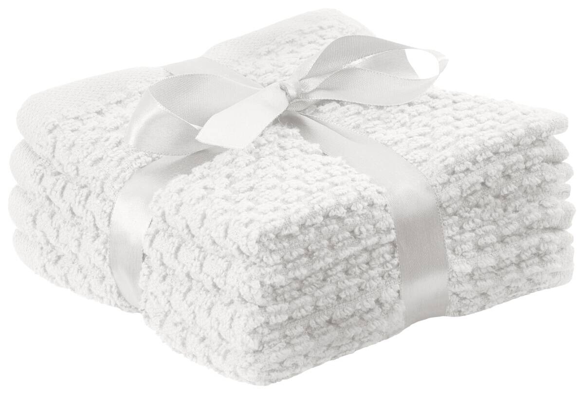 POCOline Seiftuch Popcorn weiß 100% Baumwolle B/L: ca. 30x30 cm