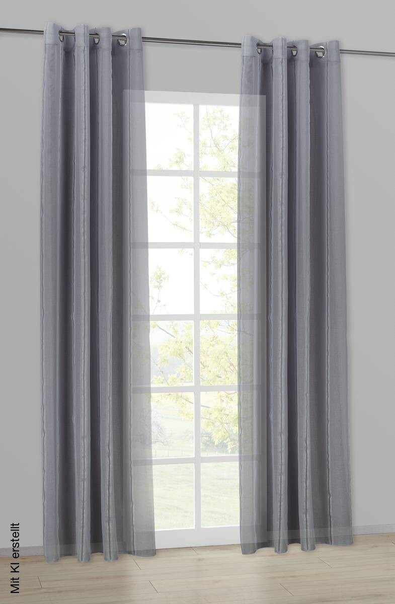Ösenvorhang Lucy silber B/L: ca. 140x245 cm