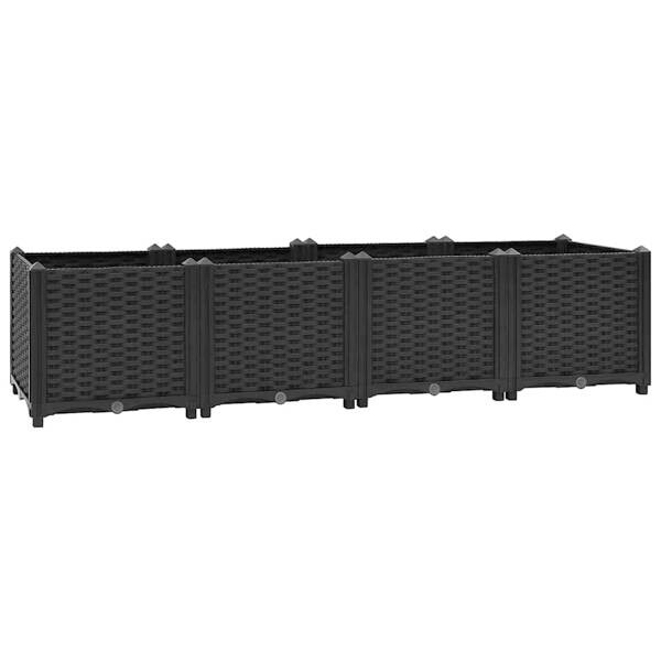 Hochbeet schwarz Polypropylen B/H/L: ca. 40x38x160 cm