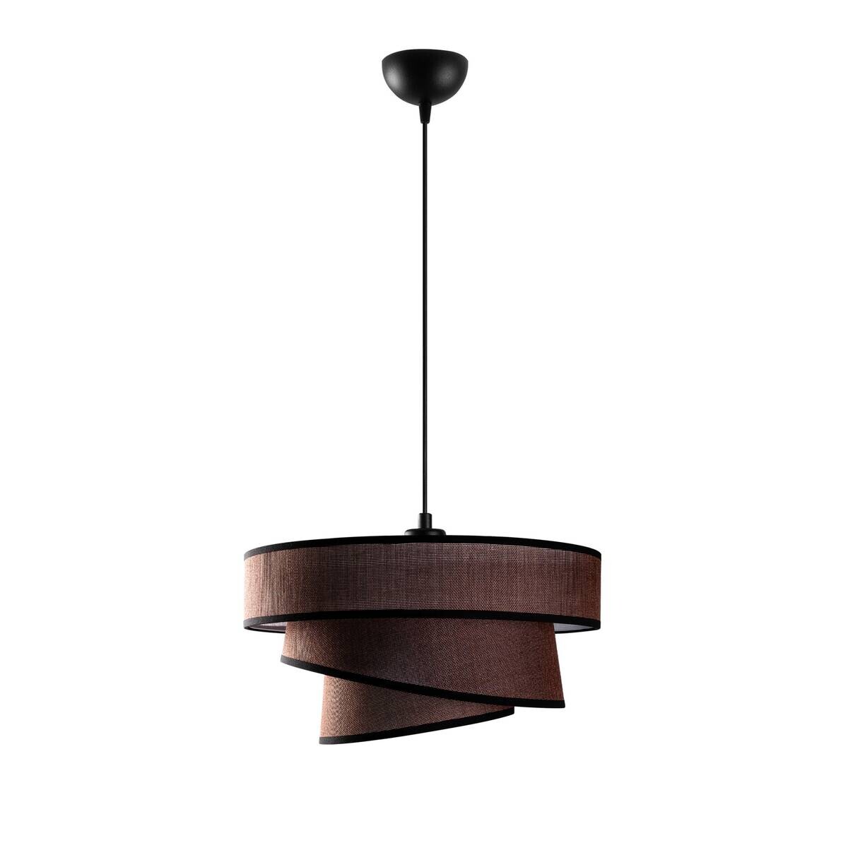 Pendelleuchte dunkelbraun Stoff Metall B/H/L/D: ca. 40x120x40x40 cm E27 1 Brennstellen