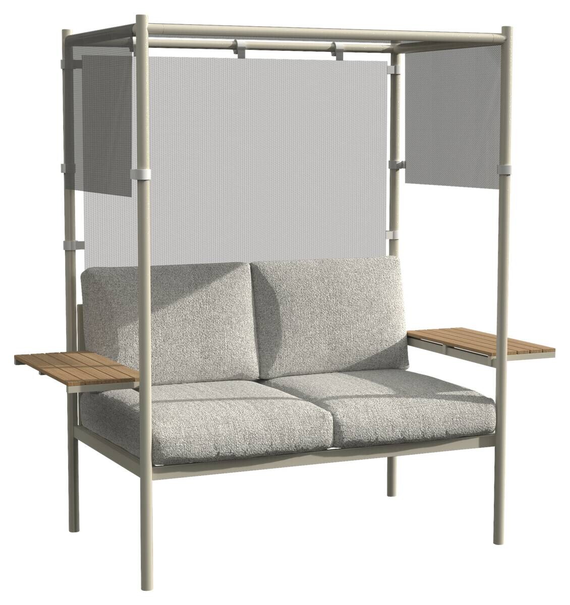 POCOline Gartenbank taupe Stahl B/H/L: ca. 77x170x170 cm