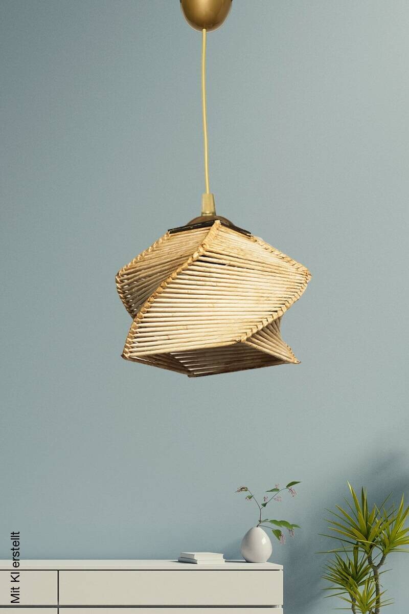 Opviq Pendelleuchte beige Kunststoff B/H/T/L/D: ca. 20x75x20x20x20 cm E27 1 Brennstellen