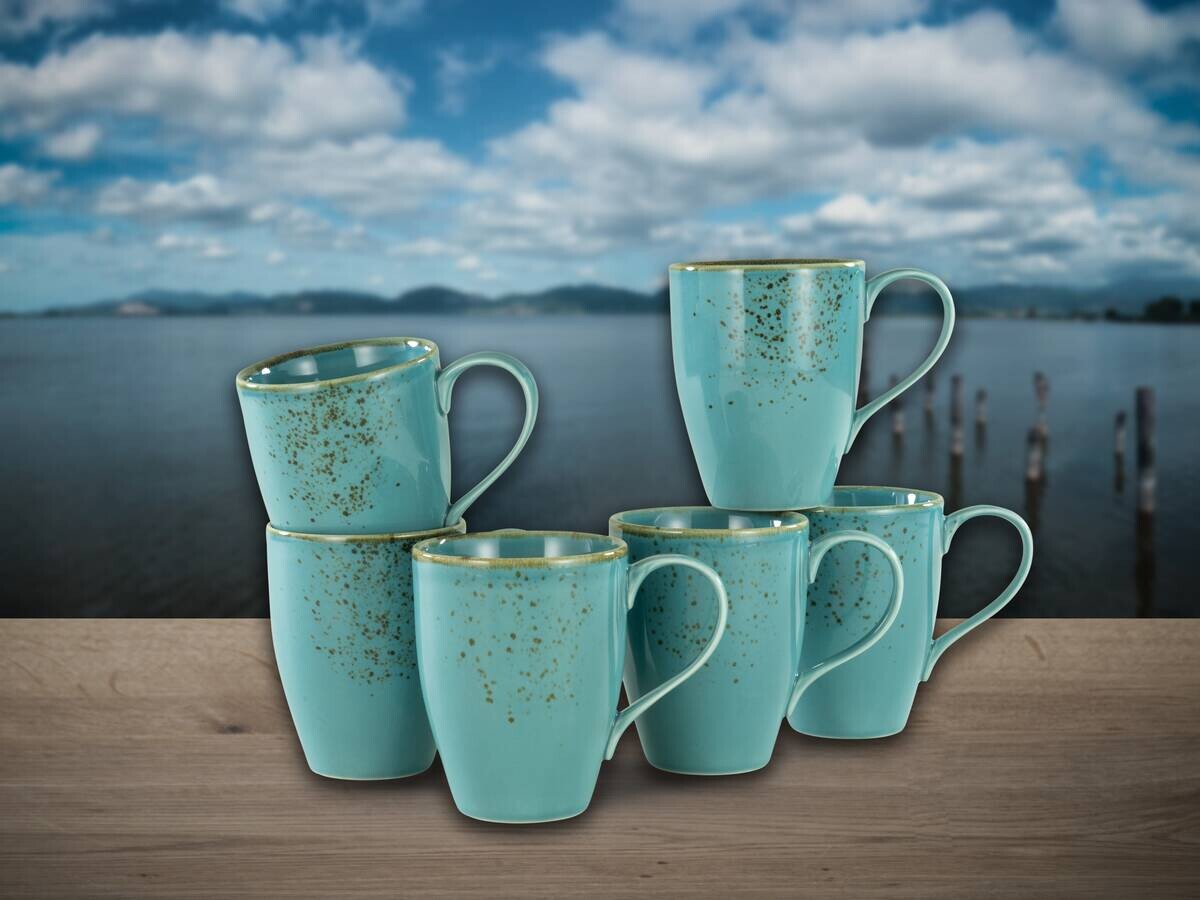 CreaTable Kaffeebecher NATURE COLLECTION türkis Steinzeug