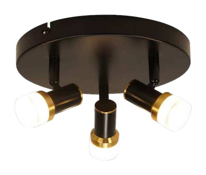 POCOline LED-Spotrondell 3-flg. Giulia schwarz Kupfer H/D: ca. 10,5x20 cm 3 Brennstellen