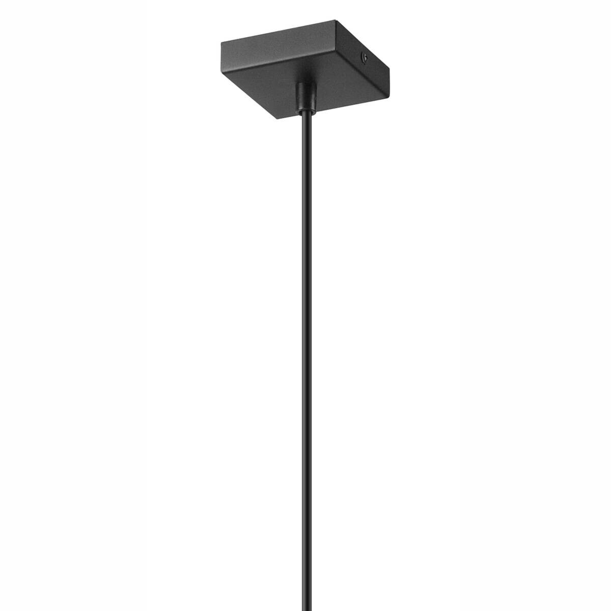 Lamkur Pendelleuchte schwarz Glas Stahl B/H/L: ca. 8x105x8 cm GU10 1 Brennstellen