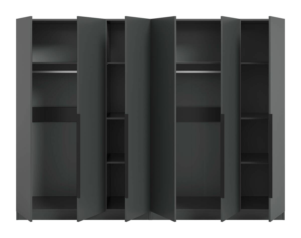 Kleiderschrank KOPENHAGEN anthrazit B/H/T: ca. 240x181x52 cm