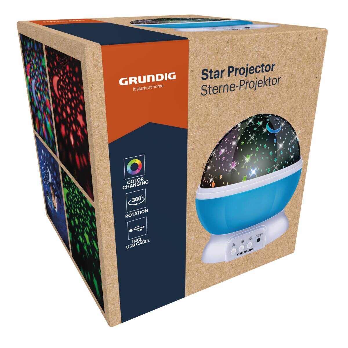Grundig Sternenprojektor blau pink Kunststoff B/H/D: ca. 12x12x13,5 cm
