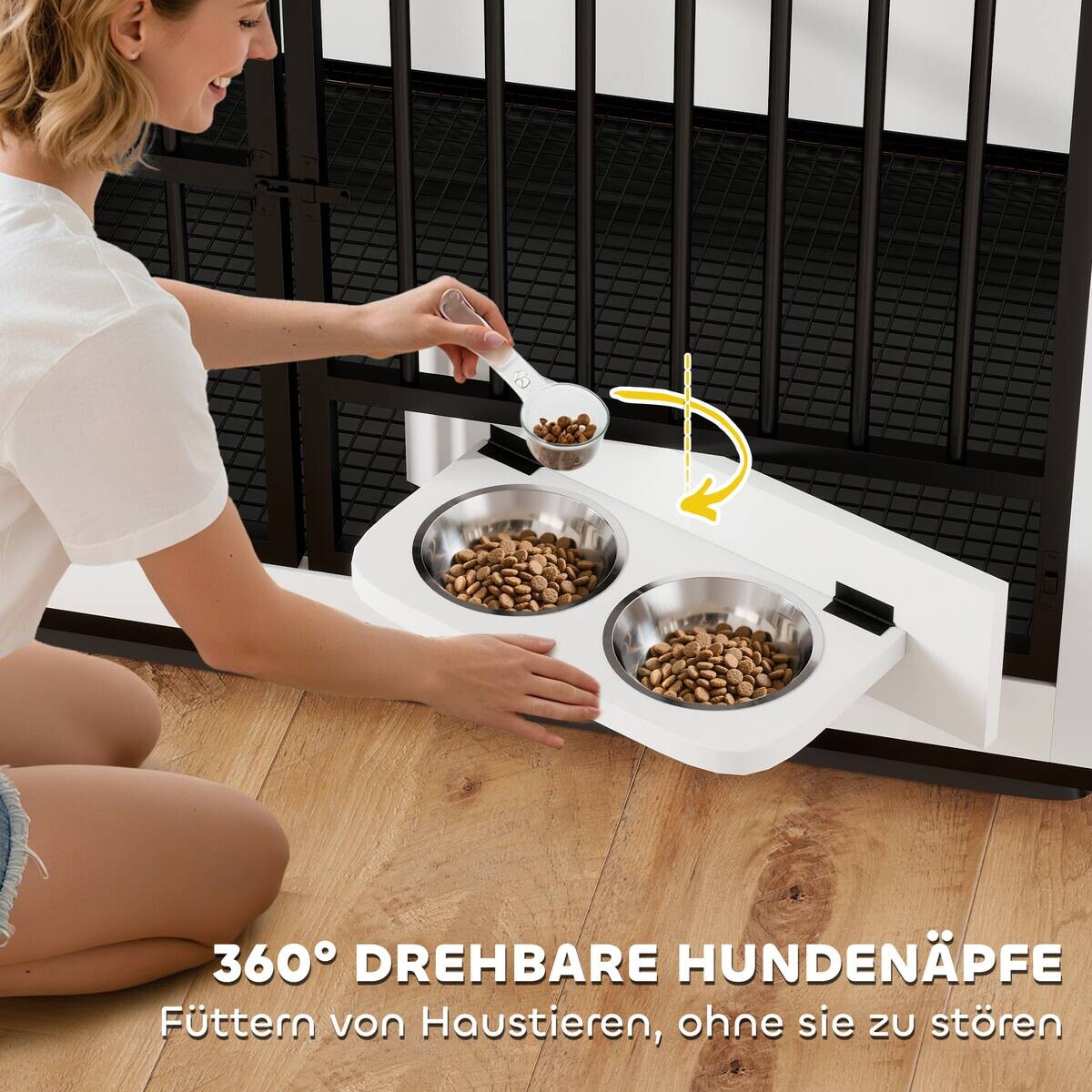 PawHut Hundetreppe weiß Metall B/H/L: ca. 60x68,5x95 cm