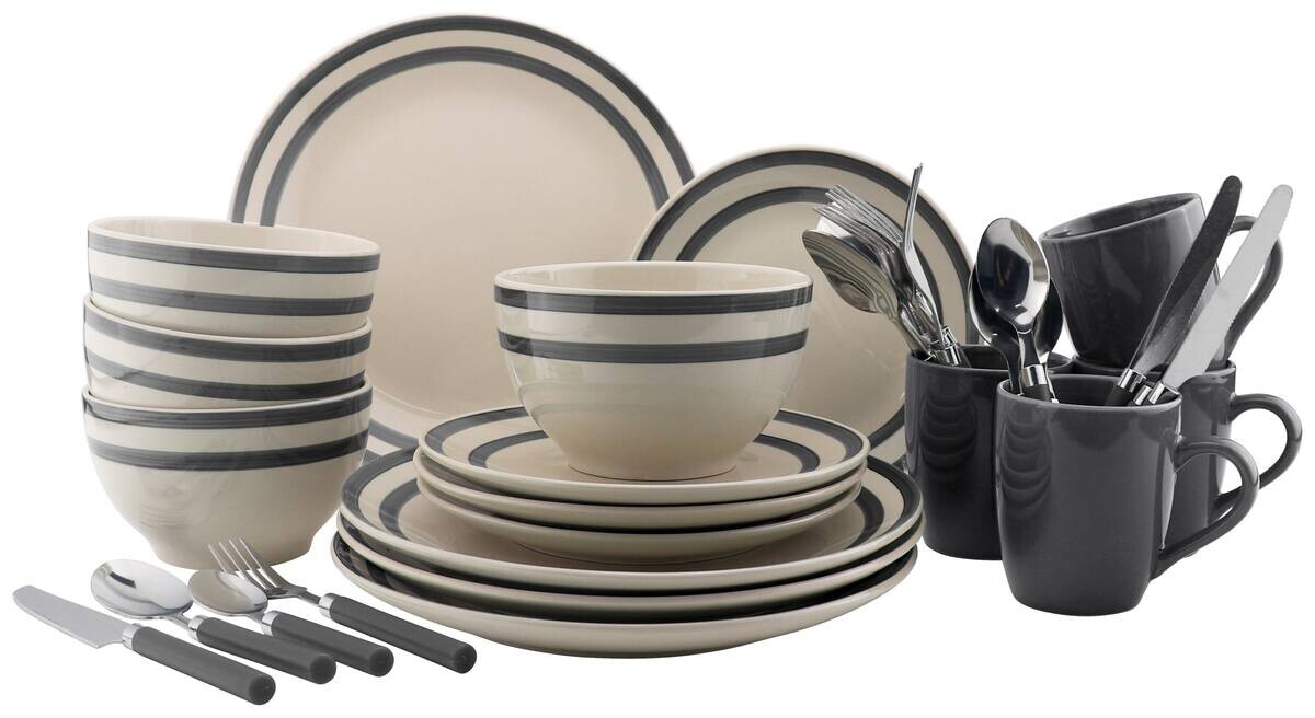 POCOline Kombiservice grau Steingut 32 tlg.