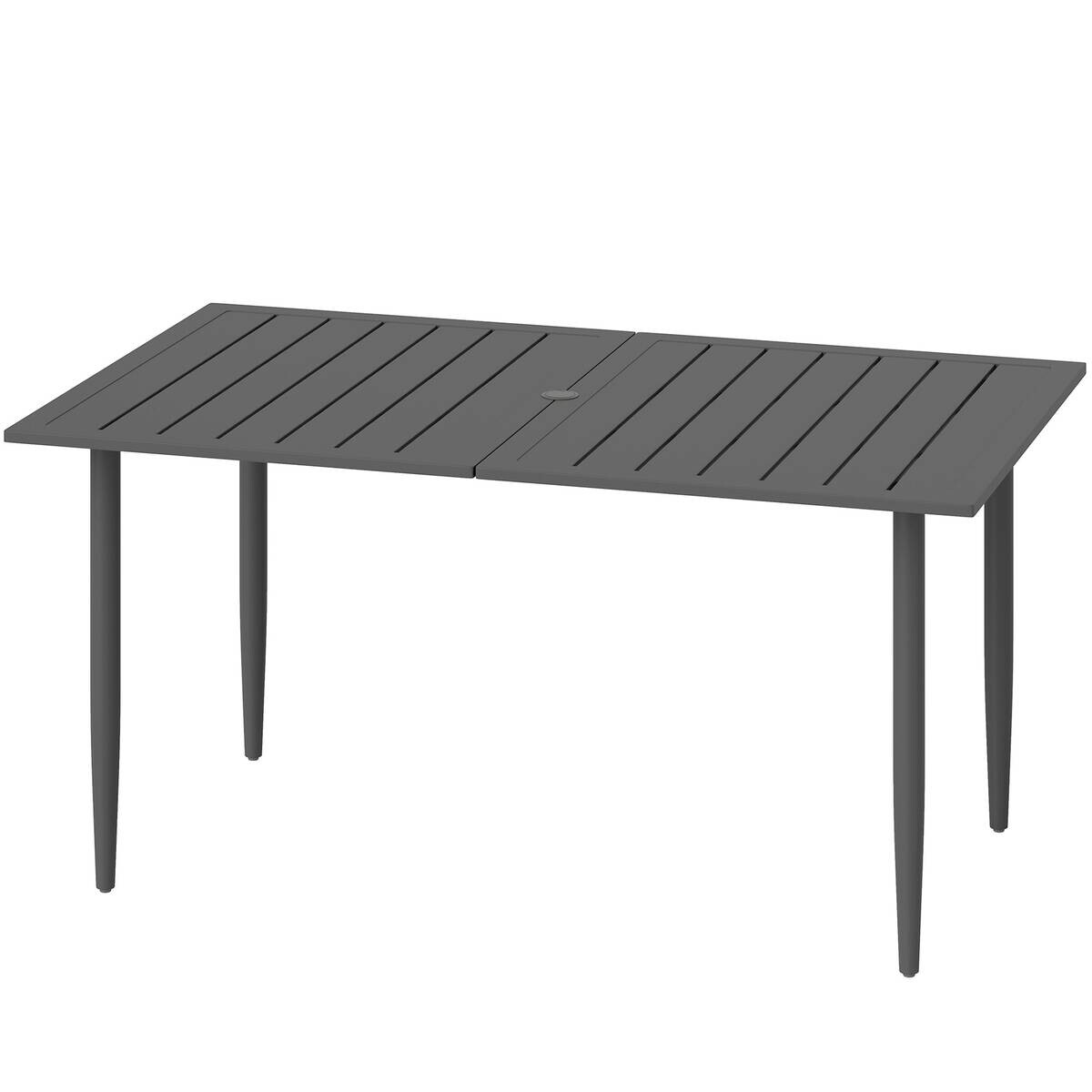 Outsunny Gartentisch schwarz Metall B/H/L: ca. 90x73x150 cm