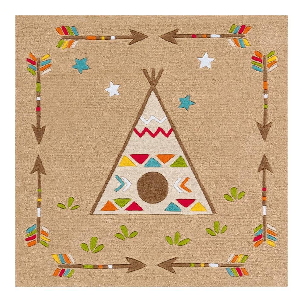 Arte Espina Kurzflorteppich Spirit Glowy 3142 mehrfarbig B/L: ca. 130x130 cm