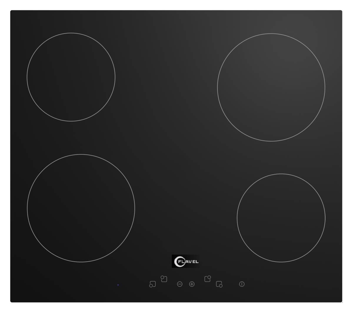 FLAVEL Glaskeramikkochfeld FLH62C schwarz Glas B/H/T: ca. 58x3,7x51 cm