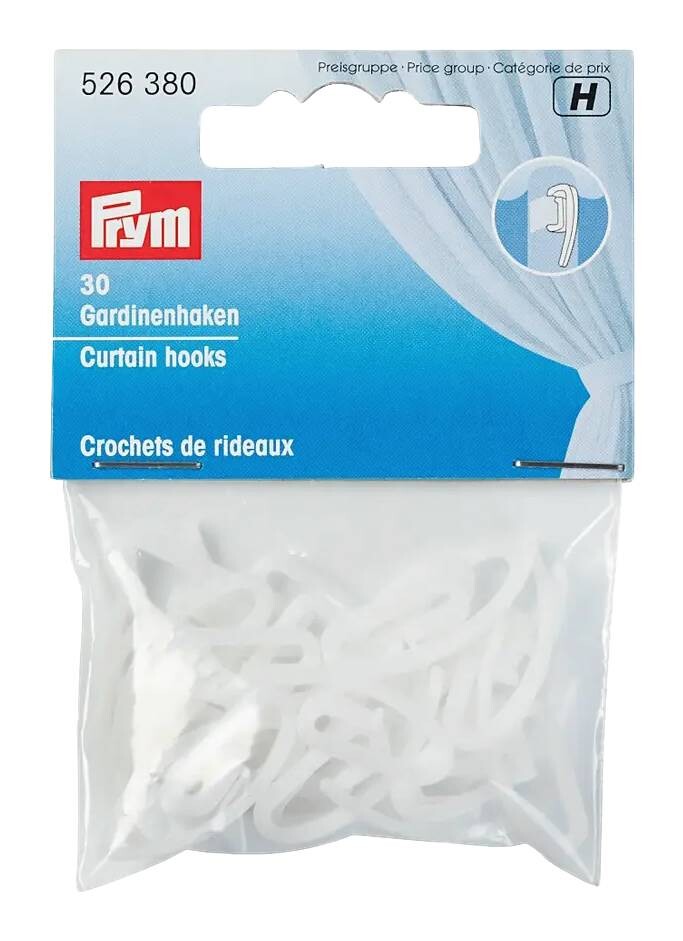 Prym Gardinenhaken weiß Kunststoff 30er Pack