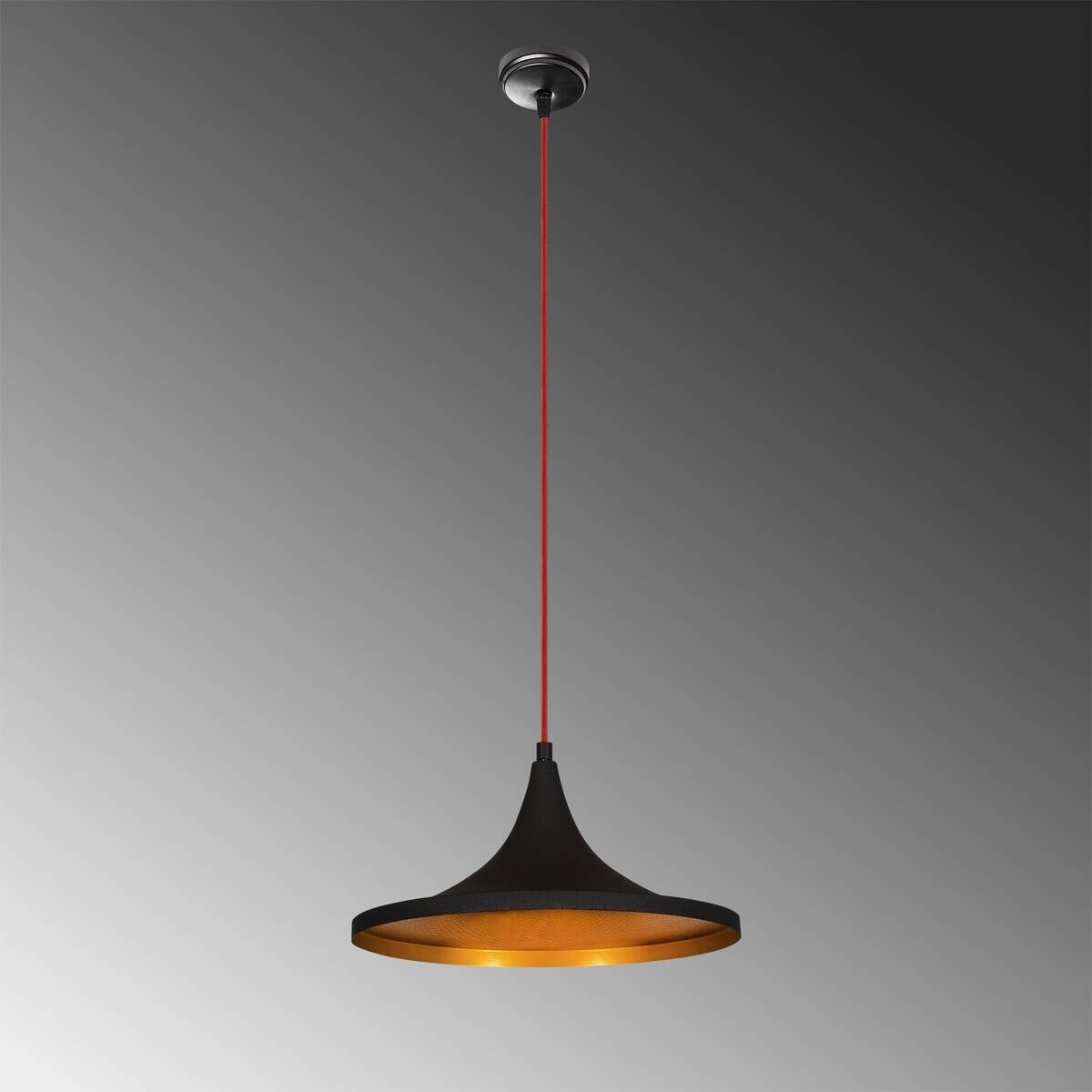 Opviq Pendelleuchte Elmas schwarz rot Metall B/H/T/L/D: ca. 35x117x35x35x35 cm E27 1 Brennstellen