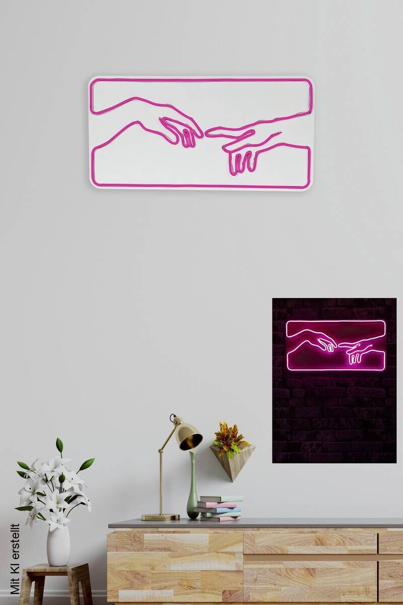 Opviq LED-Wandleuchte rosa PVC B/H/T/L: ca. 54x28x2x54 cm