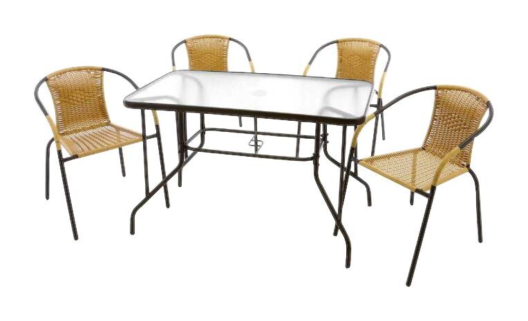 VCM Gartensitzgruppe braun Stahl B/H/T: ca. 53x73x60 cm