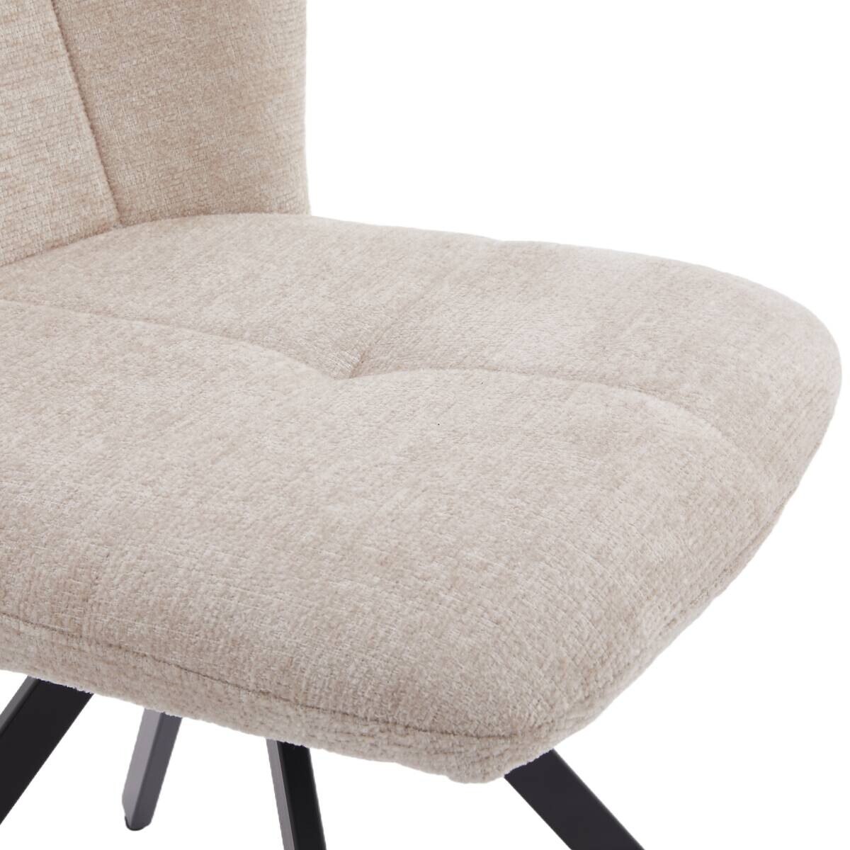Drehstuhl Lara beige schwarz Webstoff Metall