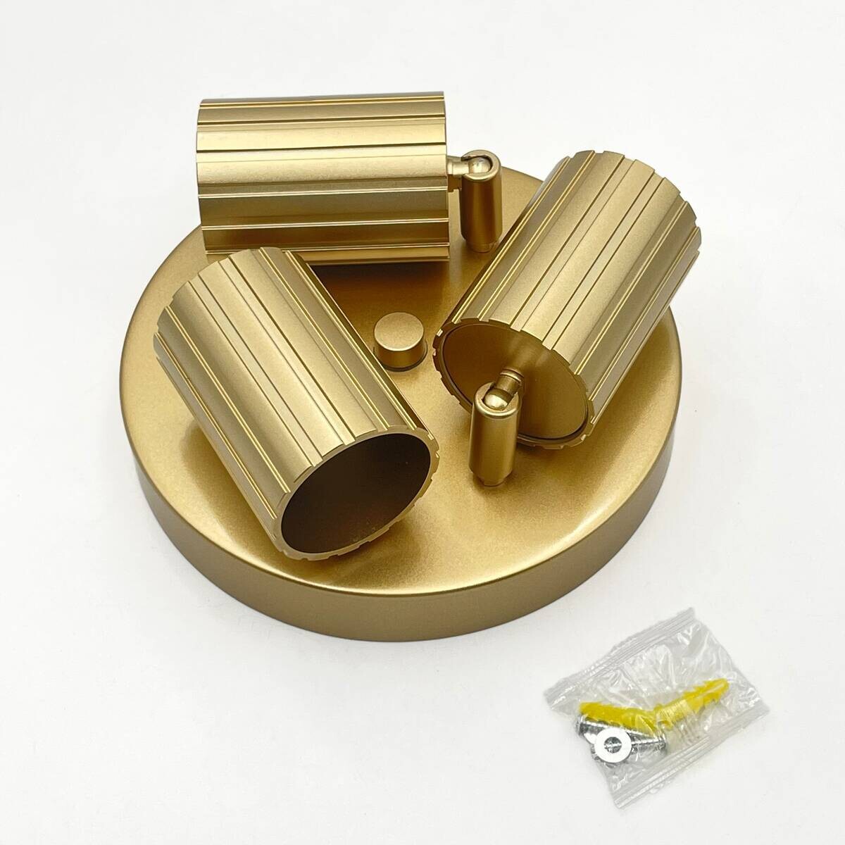 Lamkur Strahler Prisma gold Stahl B/H/L: ca. 18x19,5x18 cm 3 Brennstellen