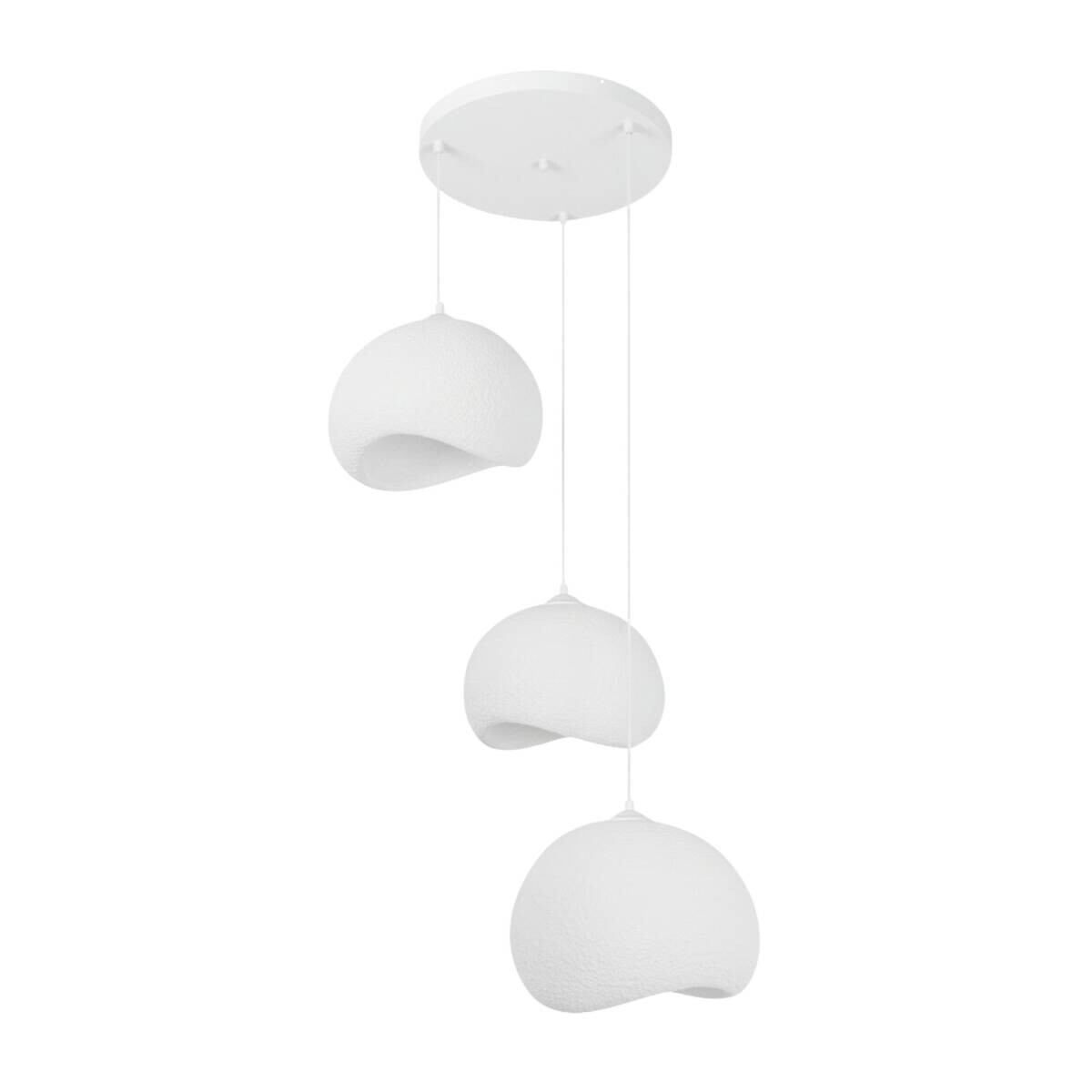 Opviq Pendelleuchte Yontu-15853 weiß Polyester-Mischgewebe Metall B/H/L: ca. 29x120x34 cm E27 3 Brennstellen