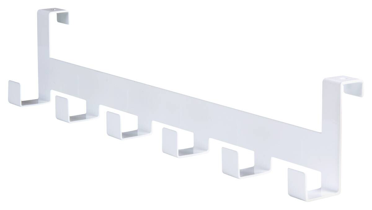 Türgarderobe Hook 6 weiß pulverbeschichtet Metall B/H/T: ca. 40x8x5 cm | weiß | 40,00/8,00/5,00 cm