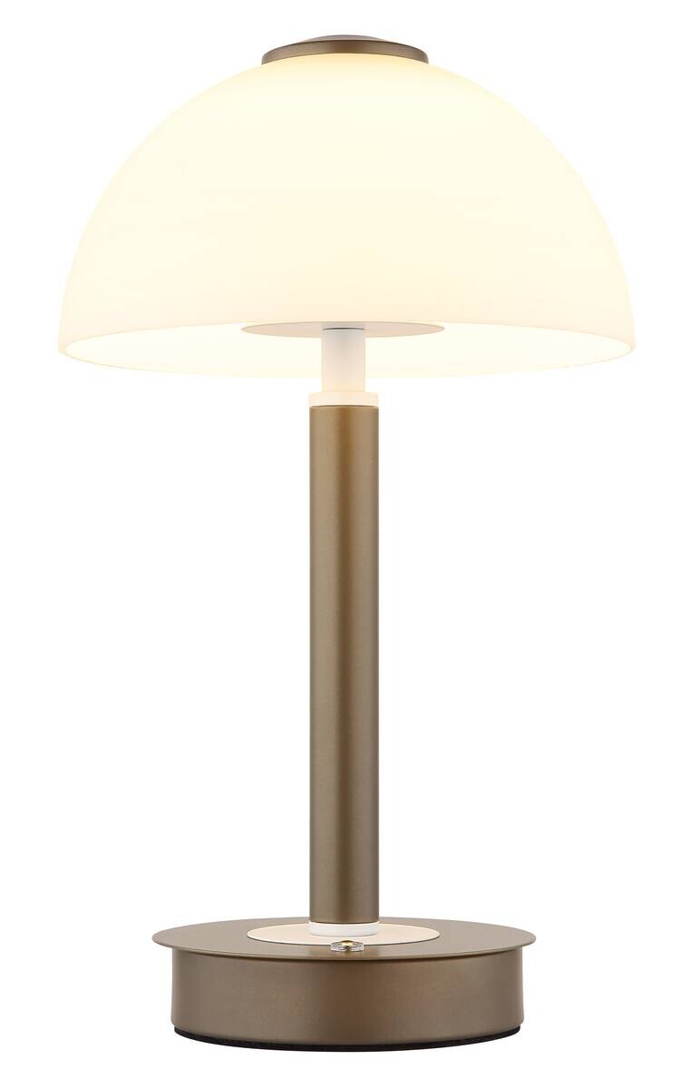 GLOBO LED-Tischleuchte kaffee Opal Glas Metall H/D: ca. 31,5x18 cm 1 Brennstellen