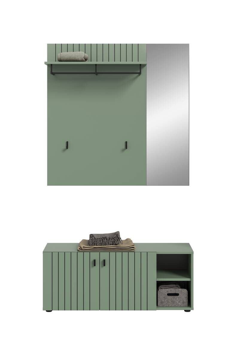 Garderobenset STATION grün B/H/T: ca. 106x192x37 cm