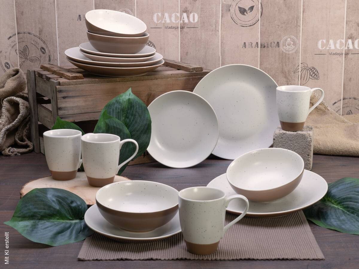CreaTable Kombiservice SAND DUNES terracotta creme Keramik