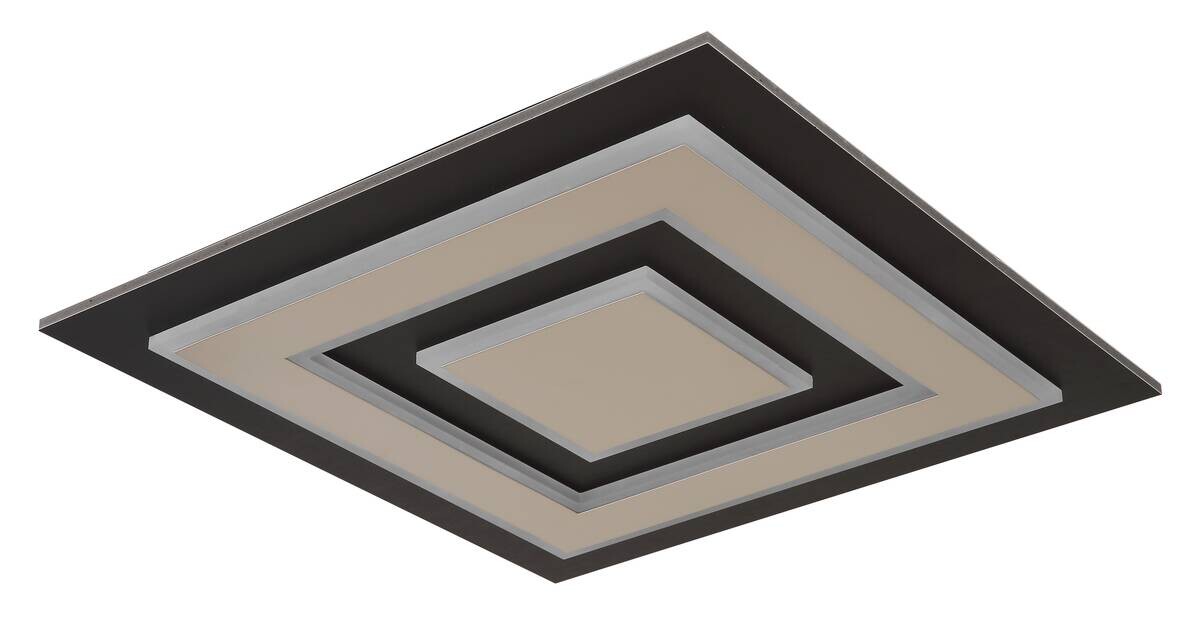 GLOBO Deckenleuchte dunkelbraun mattschwarz MDF Metall B/H/L: ca. 48x5,2x48 cm 1 Brennstellen