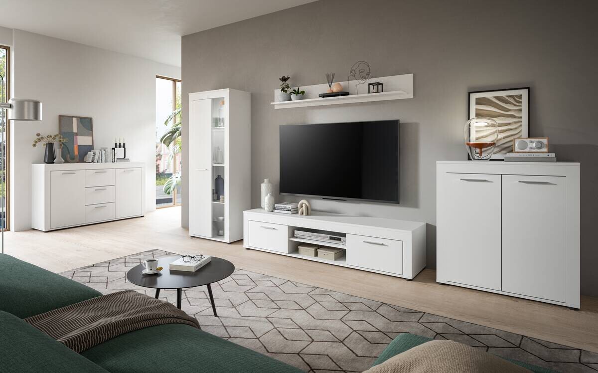 Wohnwand Jam weiß B/H/T: ca. 330x159x35 cm