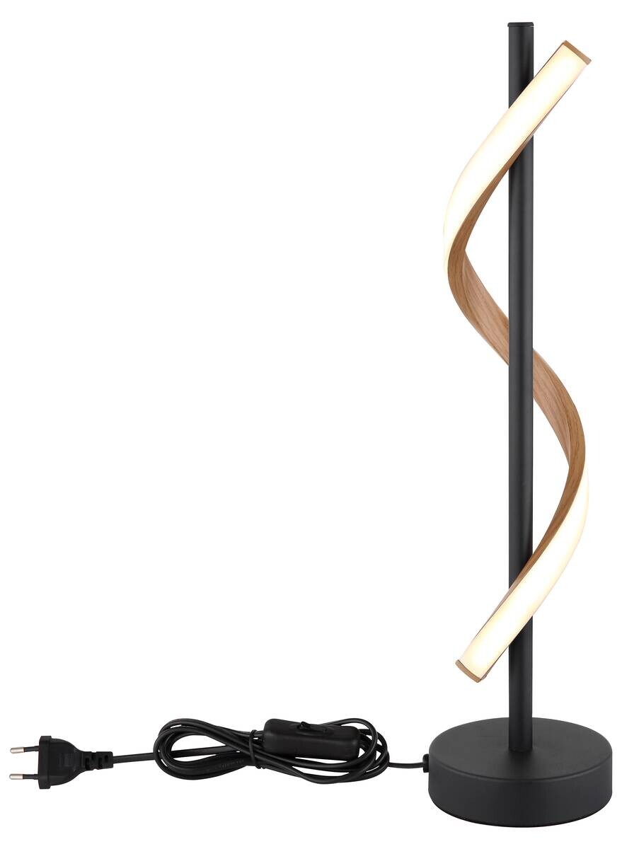 GLOBO LED-Tischleuchte dunkelbraun mattschwarz Opal Metall PVC Kunststoff H/D: ca. 49,3x15,5 cm 1 Brennstellen