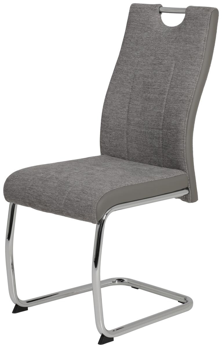 Schwingstuhl Alina 2er Set grau Webstoff B/H/T: ca. 43x59x98 cm