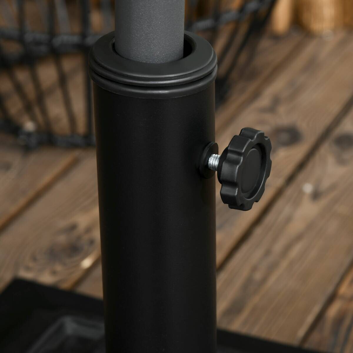 Outsunny Schirmständer schwarz Polypropylen B/H/L: ca. 44x44x33 cm