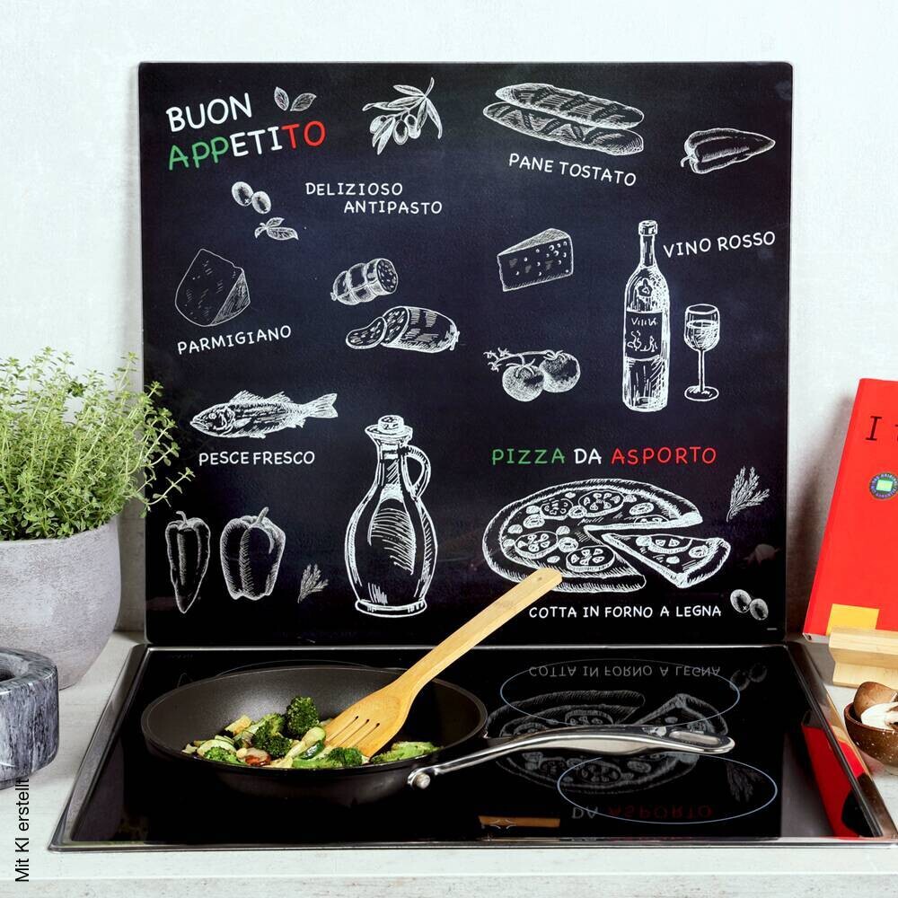 Kesper Glasschneideplatte grau Chili & Paprika Glas B/H/L: ca. 50x1,4x56 cm