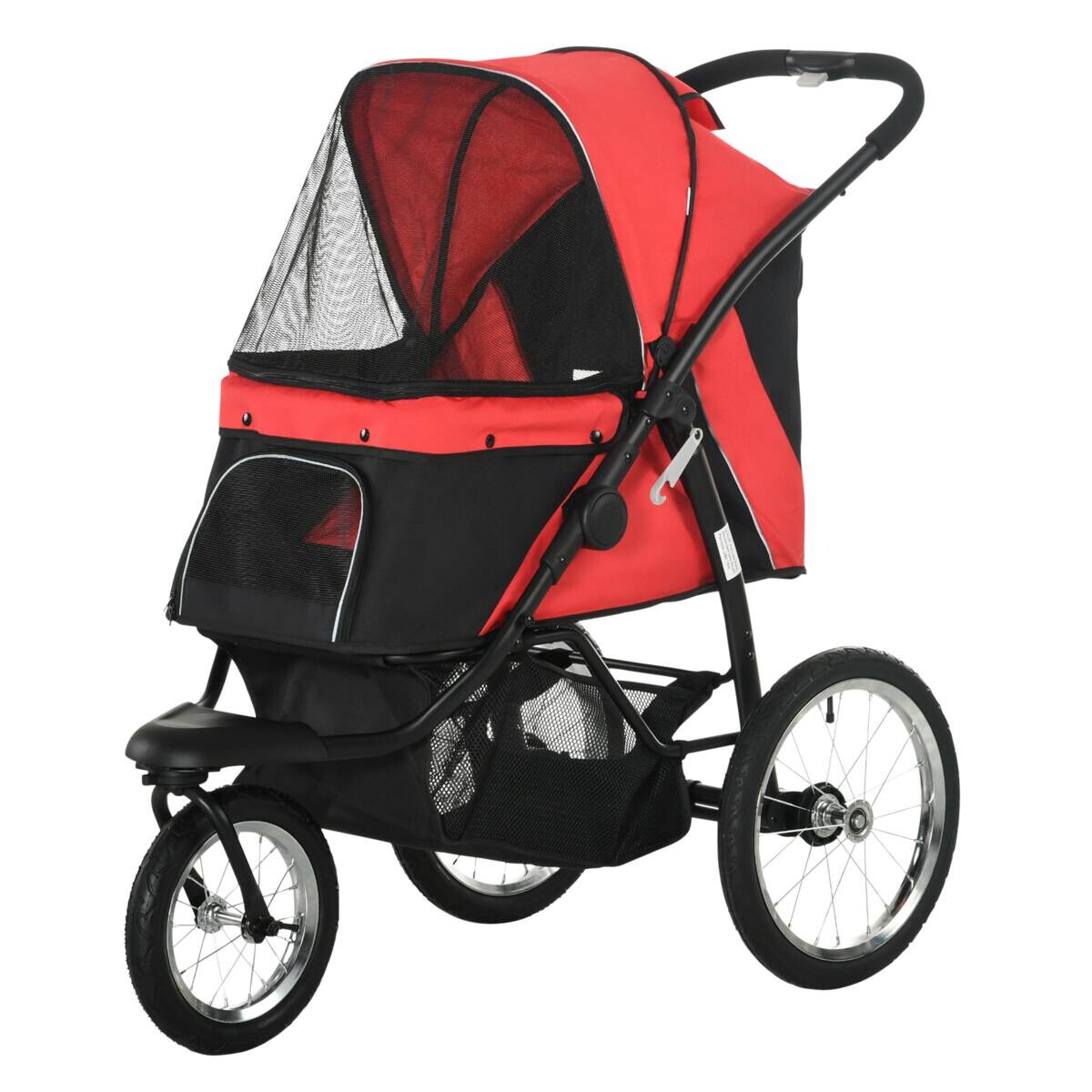 PawHut Hundebuggy rot Stahl B/H/L: ca. 58x107x111 cm