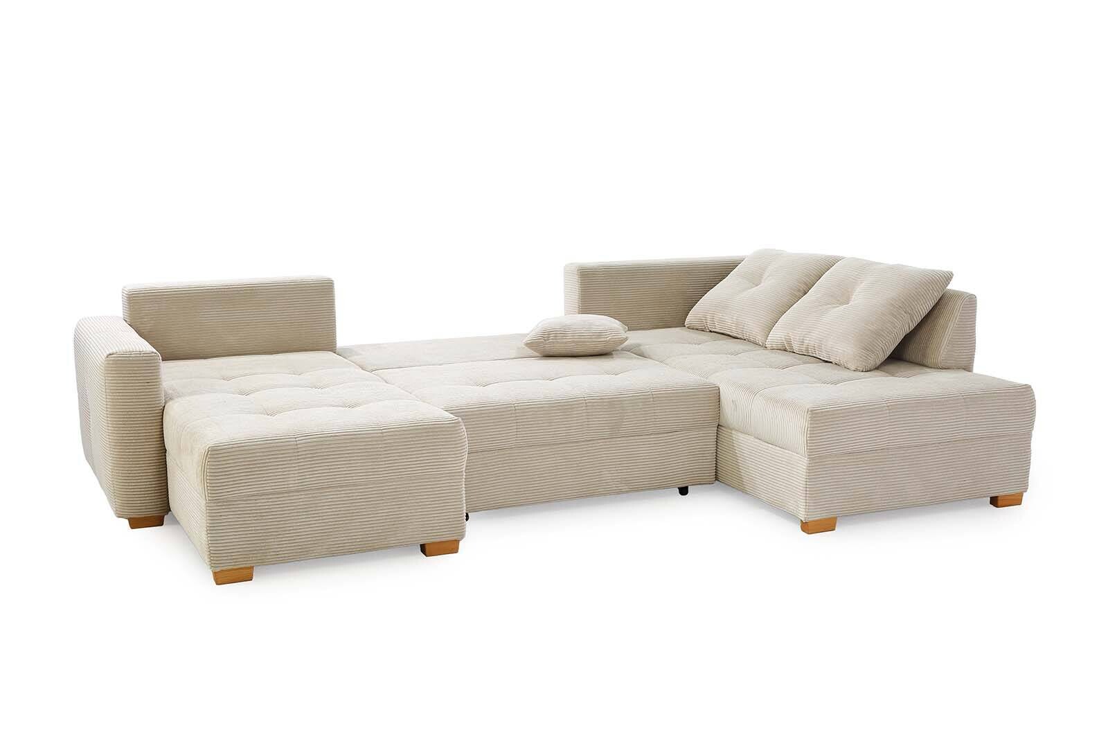 Wohnlandschaft Greige Microfaser B/H/T: ca. 313x92x200 cm