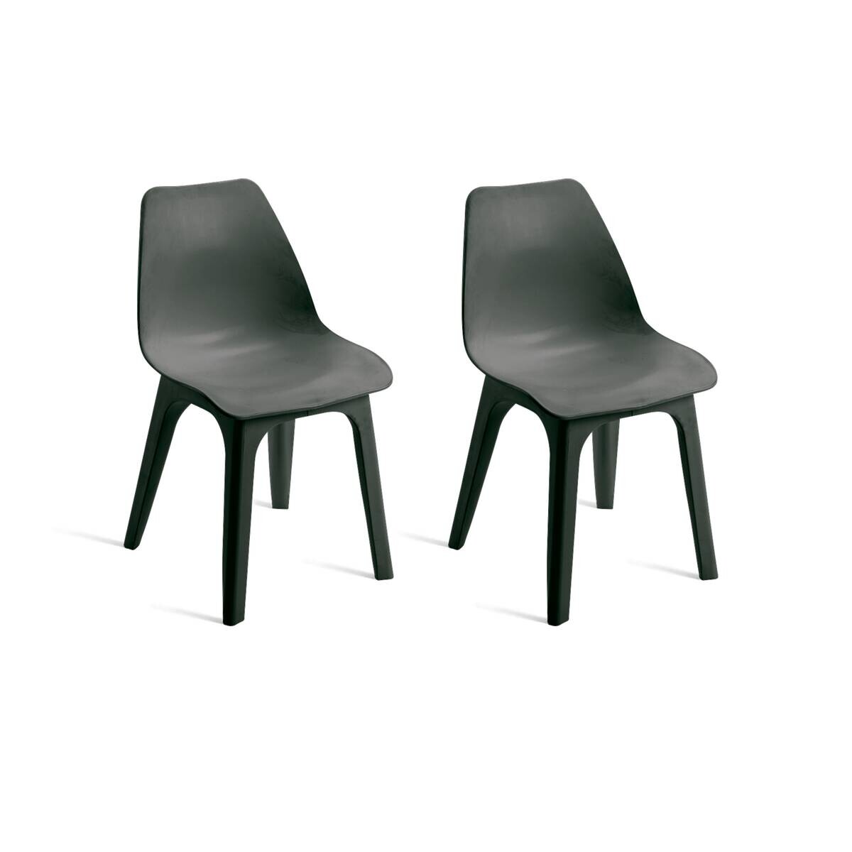 ProGarden Sessel EOLO 2er-Set anthrazit Polypropylen B/H: ca. 45x81 cm
