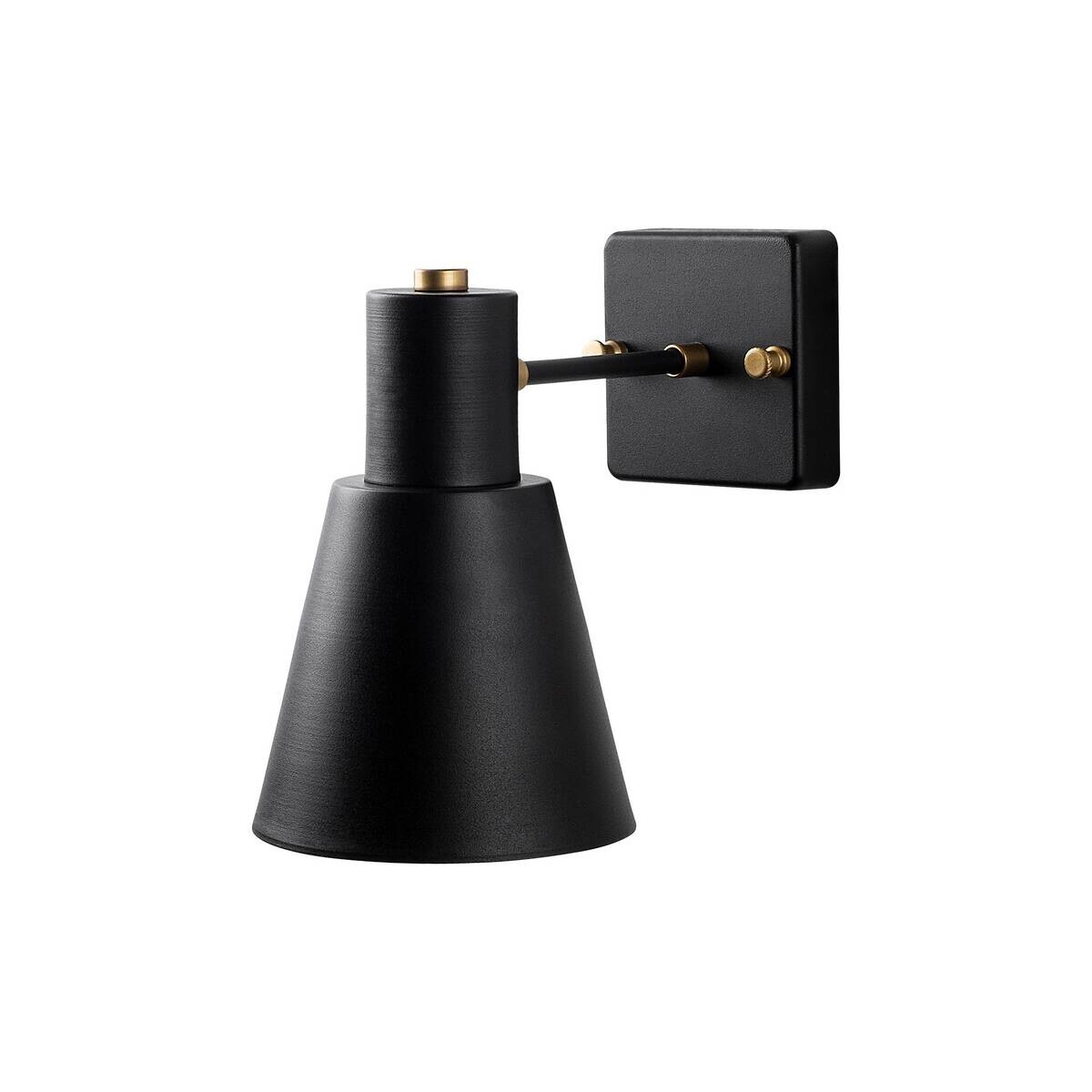 Opviq Wandleuchte schwarz gold Metall B/H/L: ca. 24x21x14 cm E27 1 Brennstellen