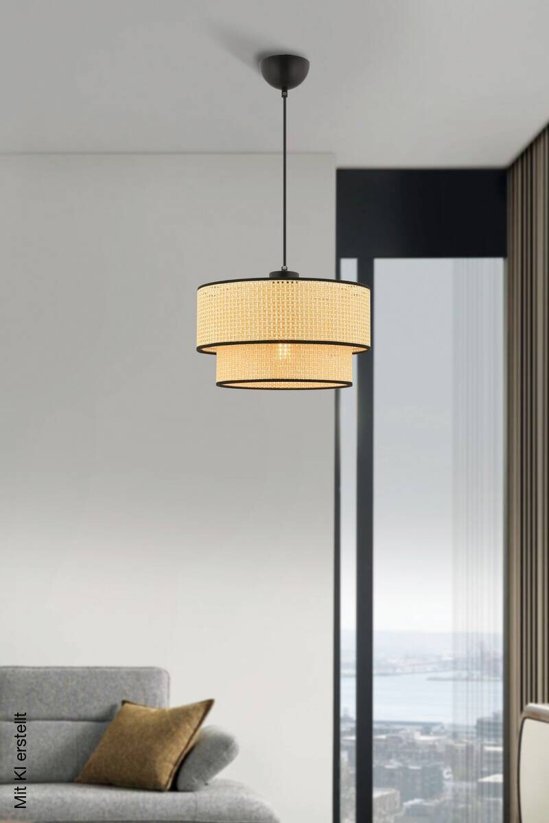 Opviq Pendelleuchte Echo Hazeran kamel Baumwolle B/H/T/L/D: ca. 30x65x30x30x30 cm E27 1 Brennstellen